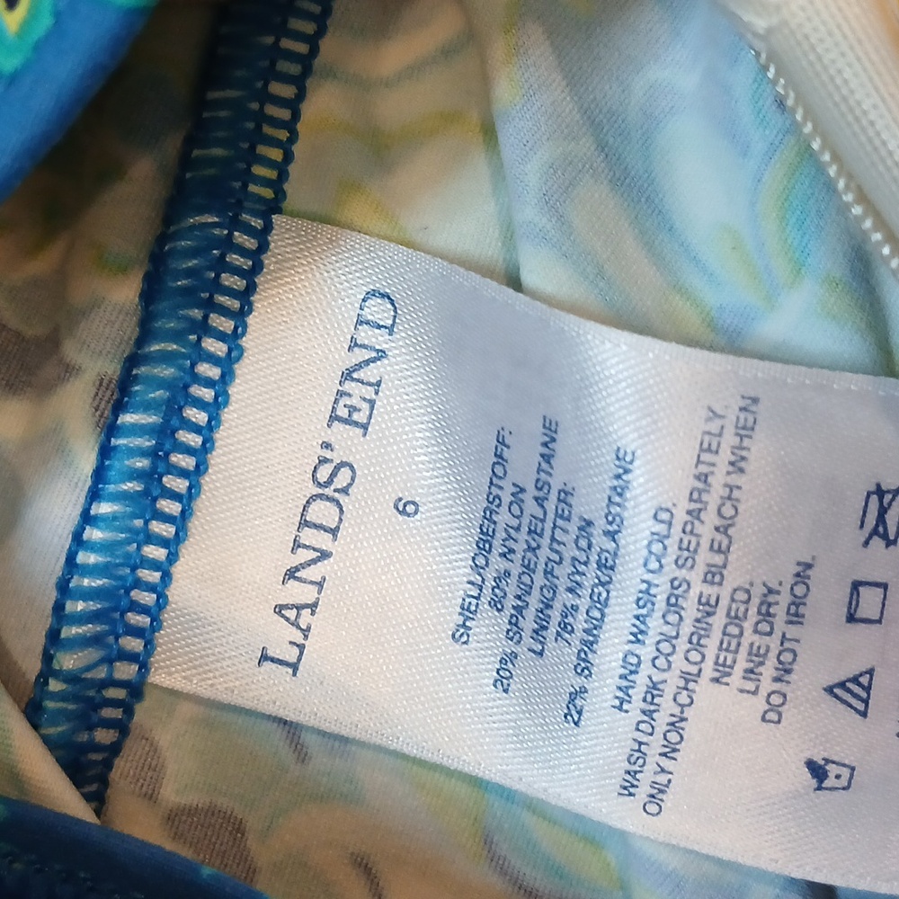 Land's End Square Neck Tankini Size 6 - Picture 6 of 6